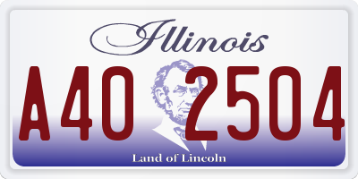 IL license plate A402504