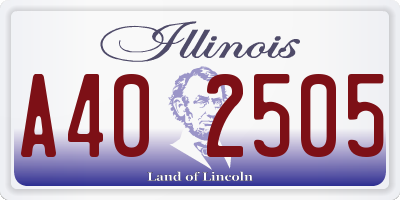 IL license plate A402505