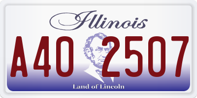 IL license plate A402507
