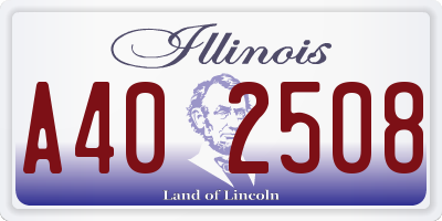 IL license plate A402508