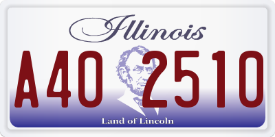 IL license plate A402510