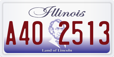 IL license plate A402513