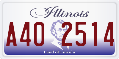 IL license plate A402514