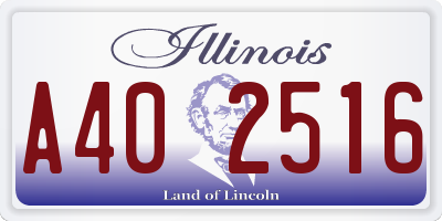IL license plate A402516