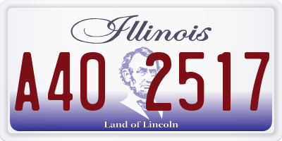 IL license plate A402517