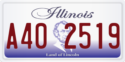 IL license plate A402519