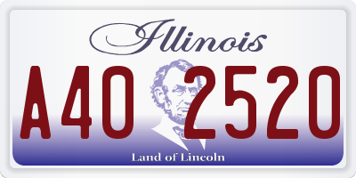 IL license plate A402520
