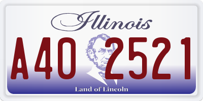 IL license plate A402521