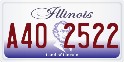 IL license plate A402522