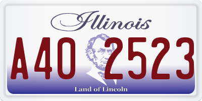 IL license plate A402523