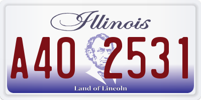 IL license plate A402531