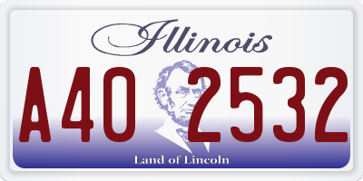 IL license plate A402532