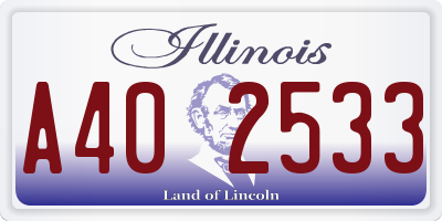 IL license plate A402533
