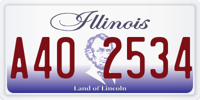 IL license plate A402534