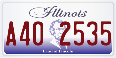IL license plate A402535