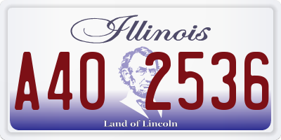IL license plate A402536