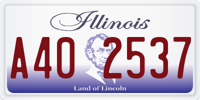 IL license plate A402537