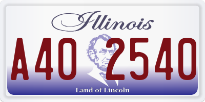 IL license plate A402540