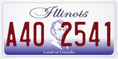 IL license plate A402541