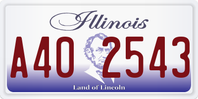 IL license plate A402543