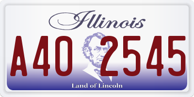 IL license plate A402545