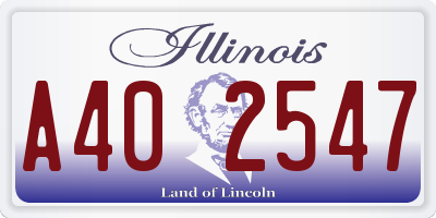 IL license plate A402547