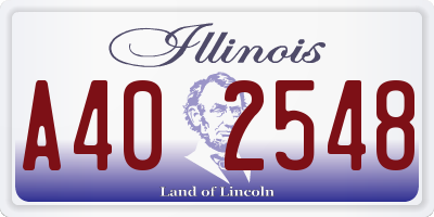 IL license plate A402548