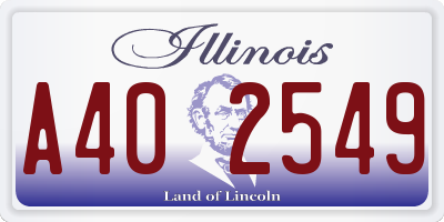 IL license plate A402549
