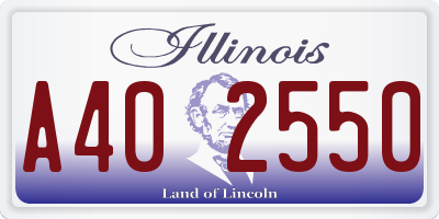 IL license plate A402550