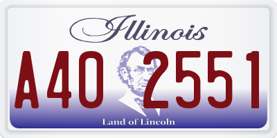IL license plate A402551