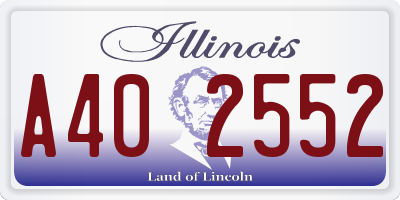 IL license plate A402552