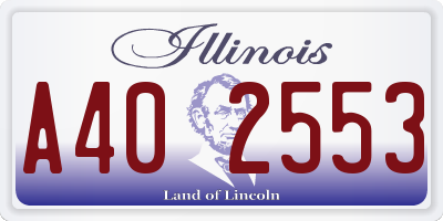 IL license plate A402553