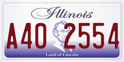 IL license plate A402554