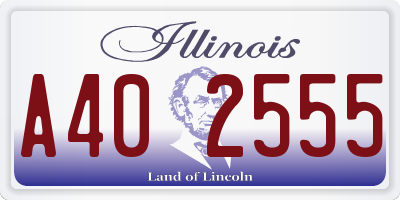 IL license plate A402555