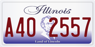 IL license plate A402557