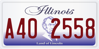 IL license plate A402558