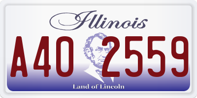 IL license plate A402559