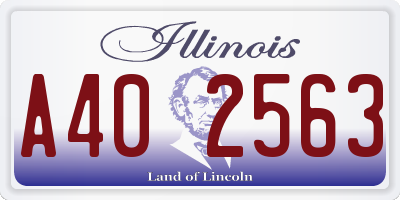 IL license plate A402563