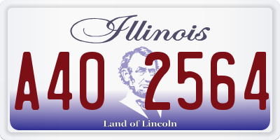IL license plate A402564