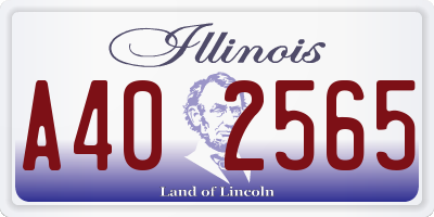 IL license plate A402565