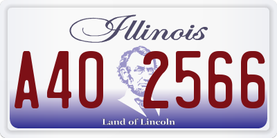 IL license plate A402566