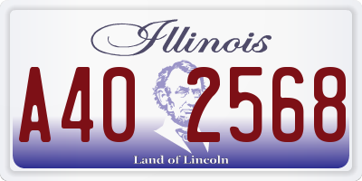 IL license plate A402568