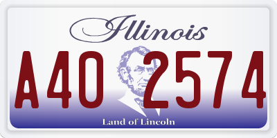 IL license plate A402574