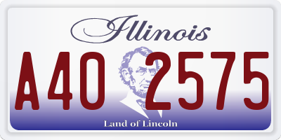 IL license plate A402575