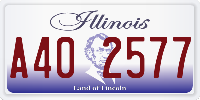 IL license plate A402577