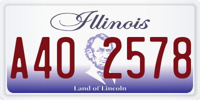 IL license plate A402578