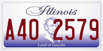 IL license plate A402579