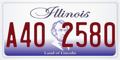 IL license plate A402580