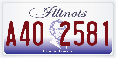 IL license plate A402581
