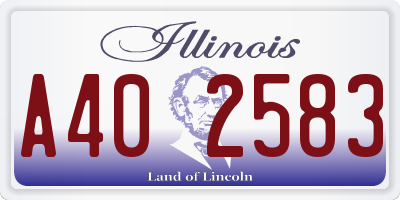 IL license plate A402583